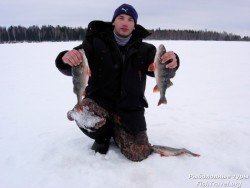 Рыбалка на озере Окуневое. Окунь 0,8 и 0,9 кг.