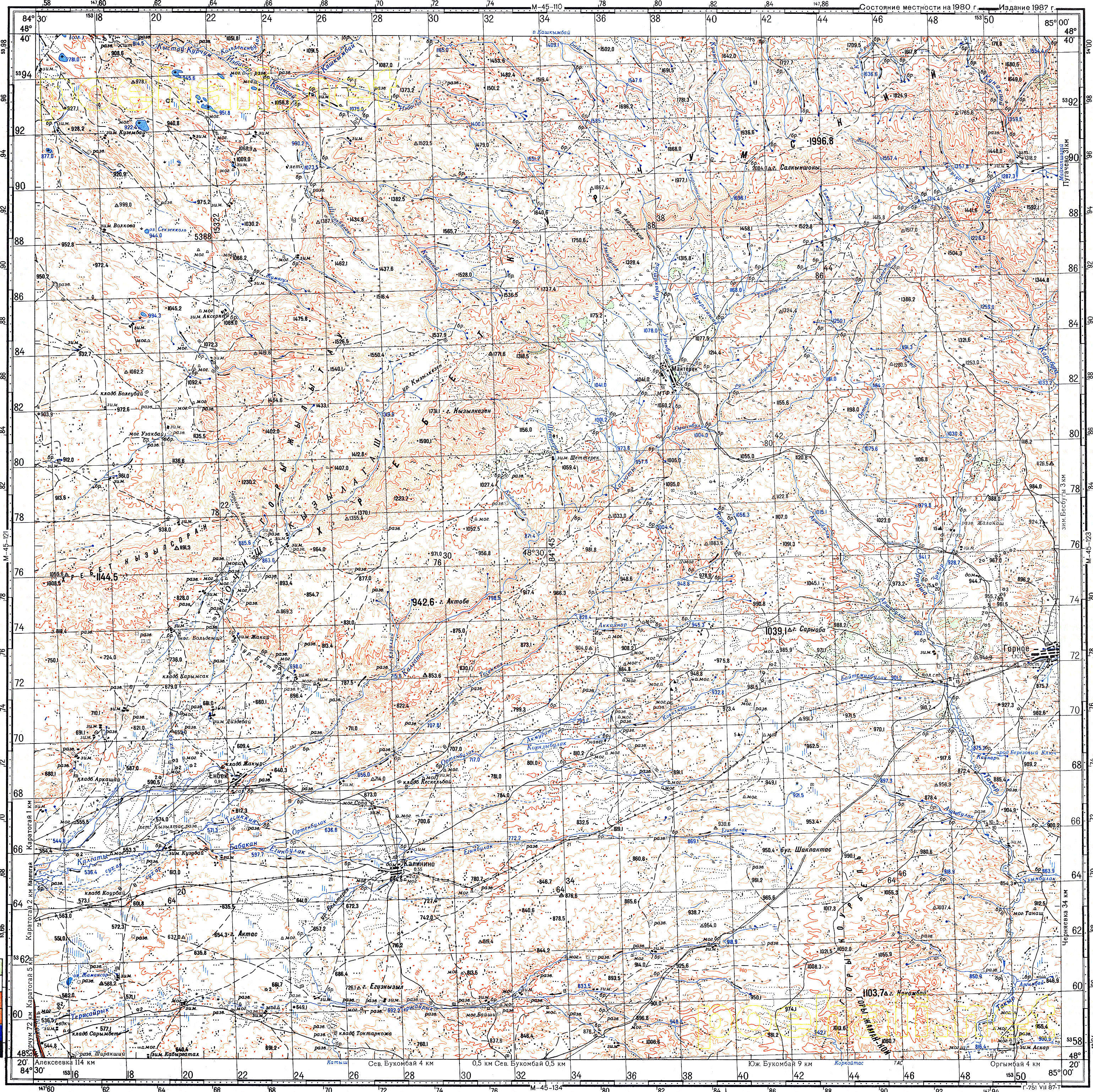 Советская топографическая карта